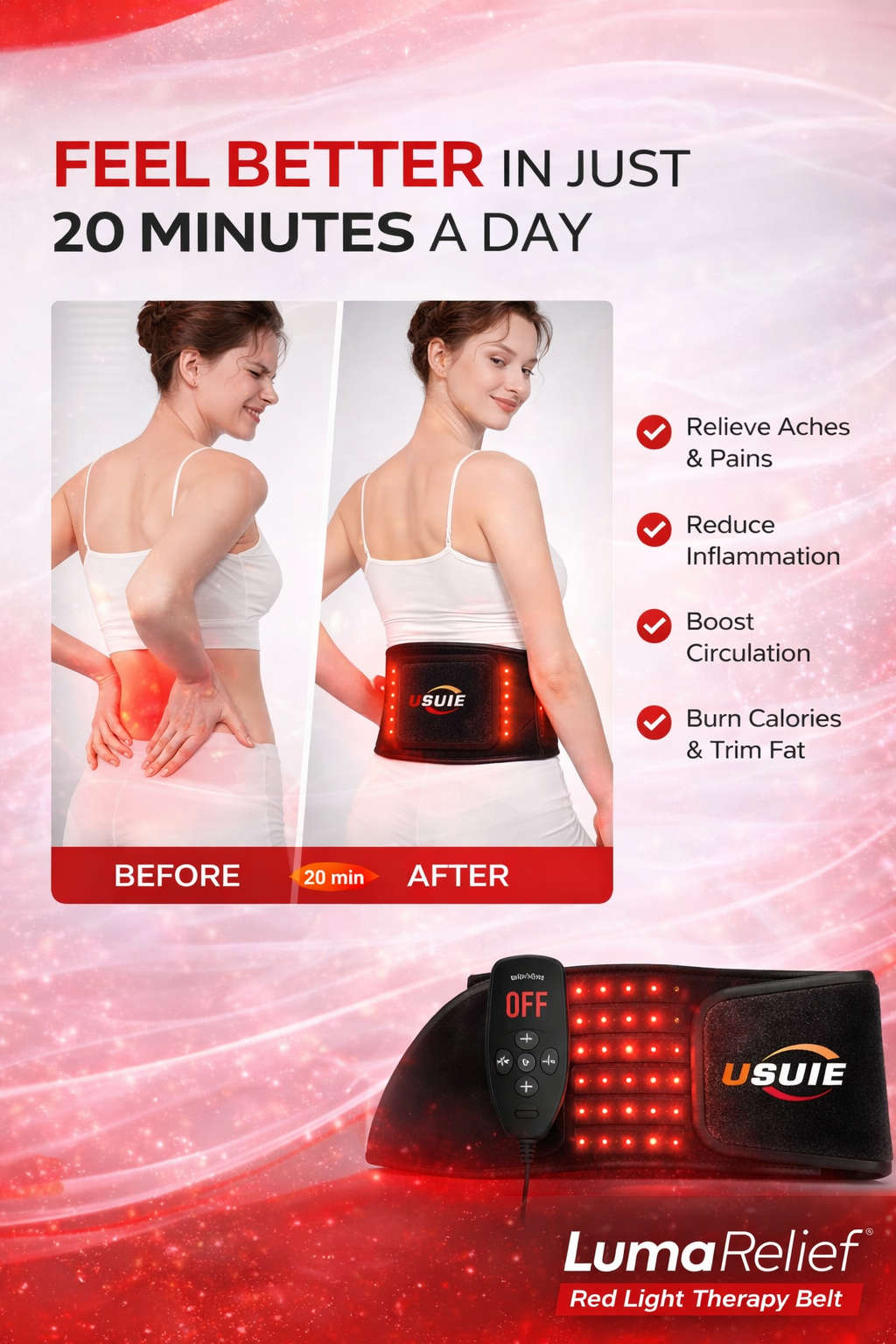 LumaRelief Red Light Therapy Belt